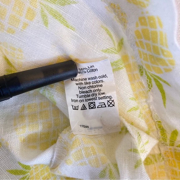 J Crew Factory Pineapple Linen Shirt XXS - Picture 8 of 8
